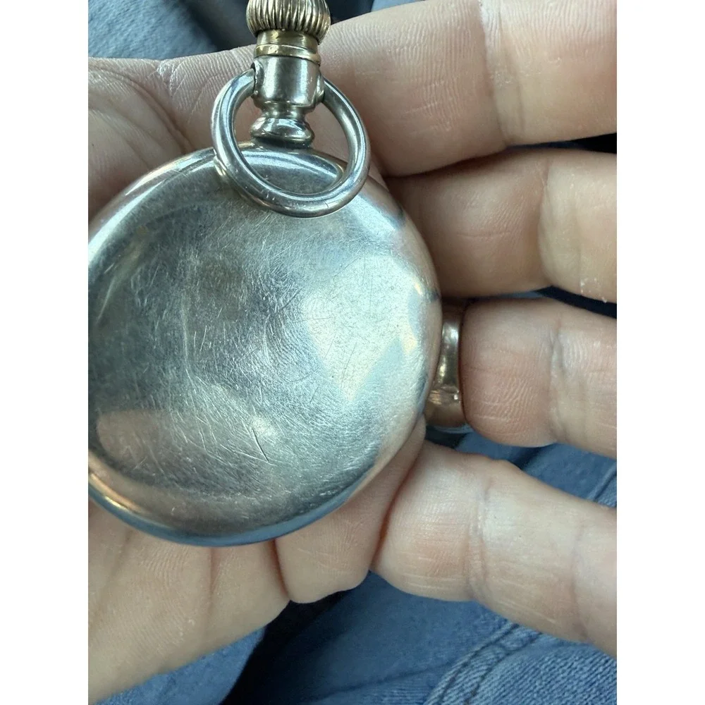 Vintage Swiss Elgin Pocket Watch Mignot Welch Co Serviced Runs Art Nouveau